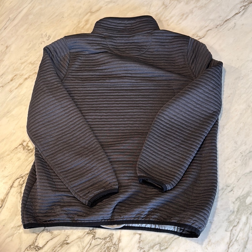 L.L.Bean Gray Ribbed Henley Pullover Size Large - Picture 5 of 5